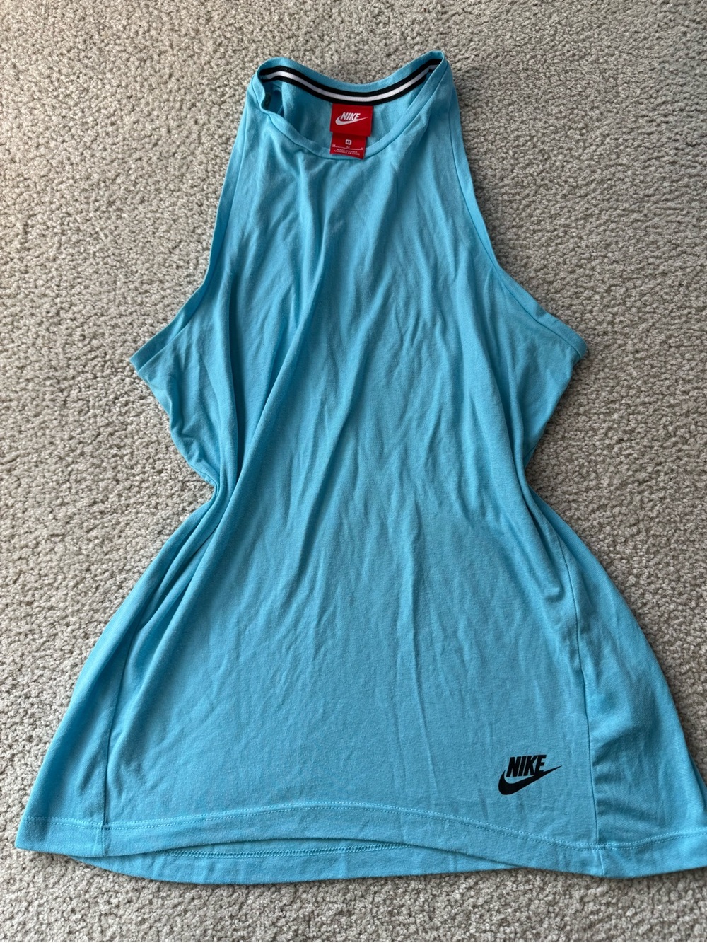 Nike Turquoise Racerback Tank Top with Black Logo casual